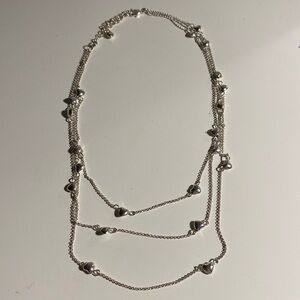 3 Tier Avon Heart Silver Necklace